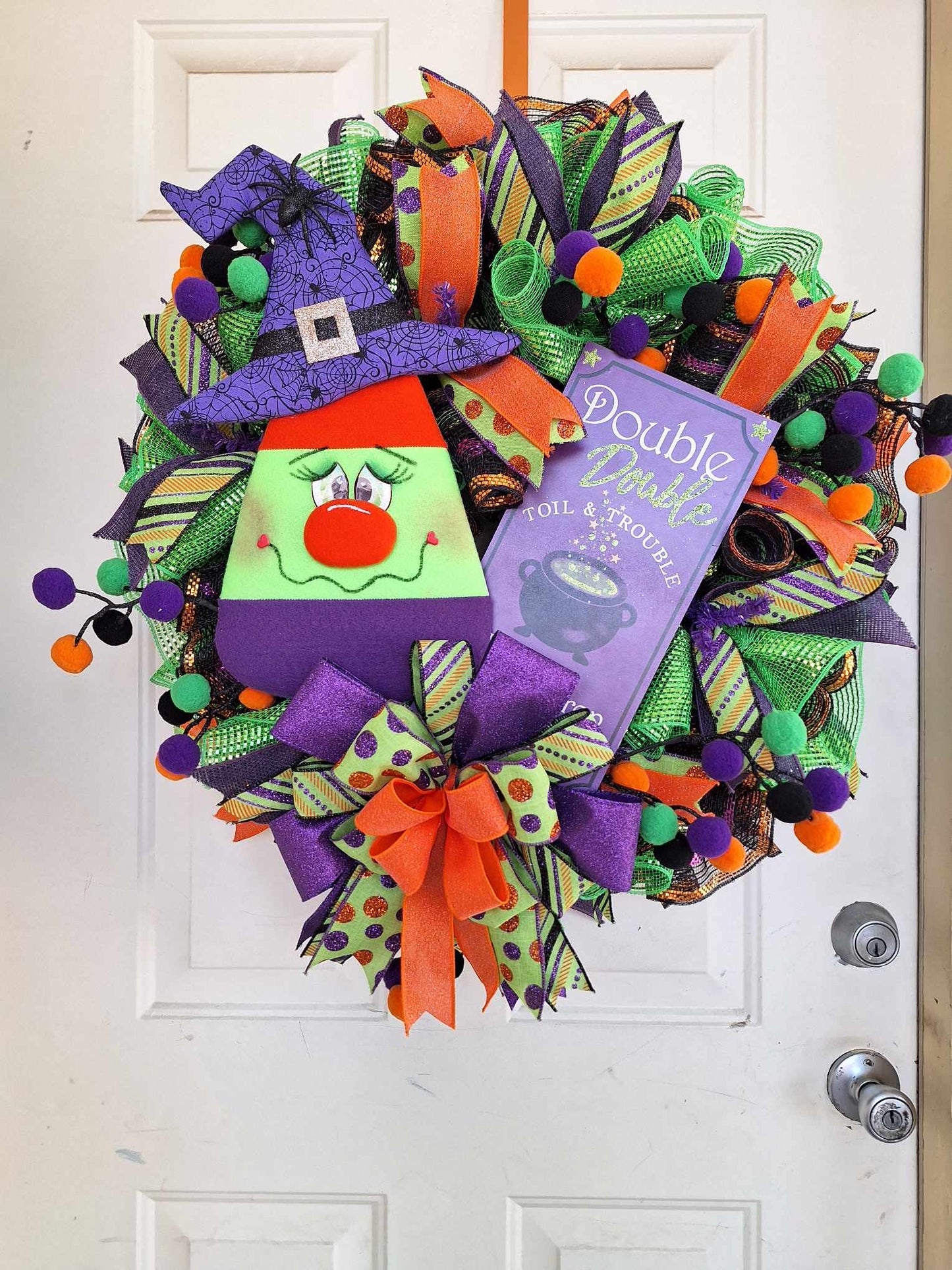 Witch candy corn wreath